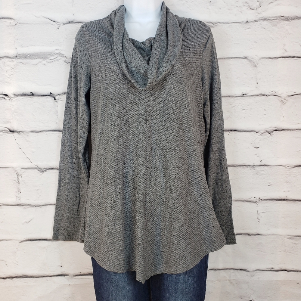 Alyx Cowl Neck Tunic Sweater Gray Sz L